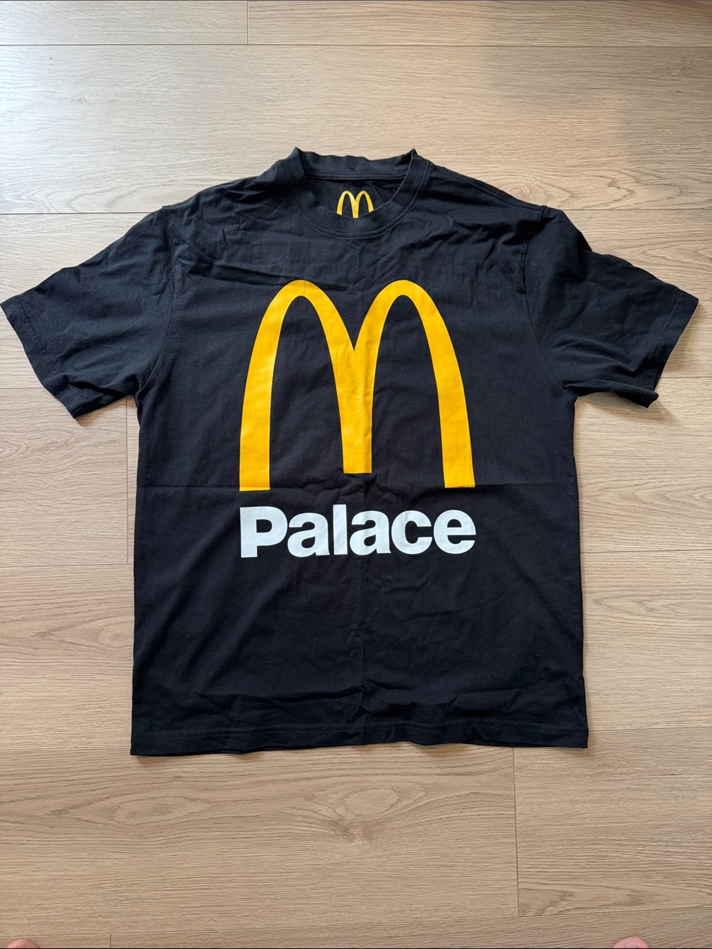 PALACE x McDonalds Black Tee with Bold Yellow Arch and White Logo